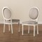 Baxton Studio Louis French Inspired Grey Fabric Upholstered and White Finished Wood Dining Chair, PK2 201-2PC-12331 - alternate 3
